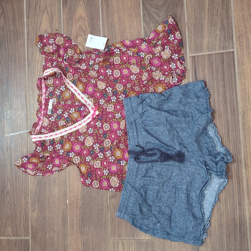 SO Floral Shirt , Rewind Shorts XL